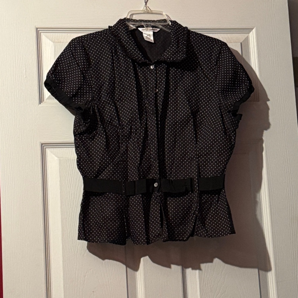 Black Polka Dot Button Down Shirt